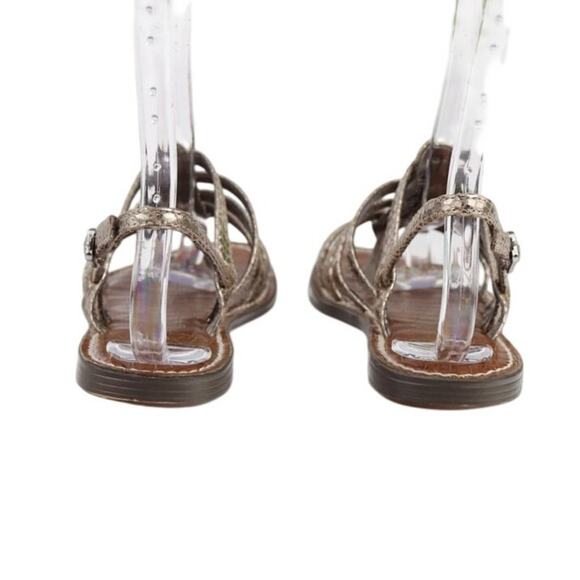 Sam Edelman Womens Garland Sandal Size 8.5 Metallic Pewter Strappy Slingback - Picture 4 of 6